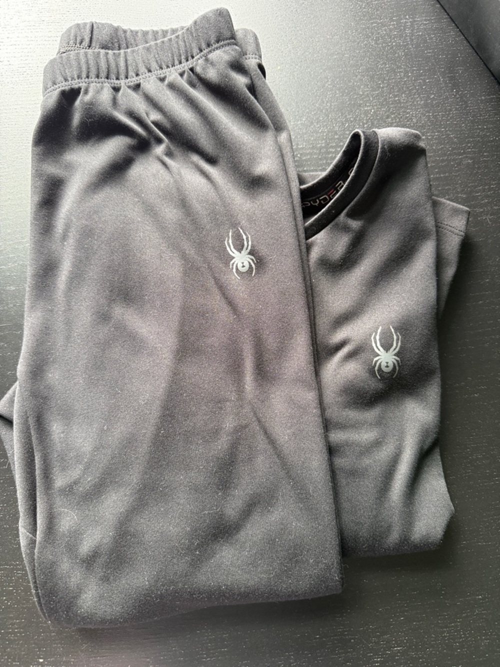 Spyder Black Two-Piece Athletic Base Layer Set